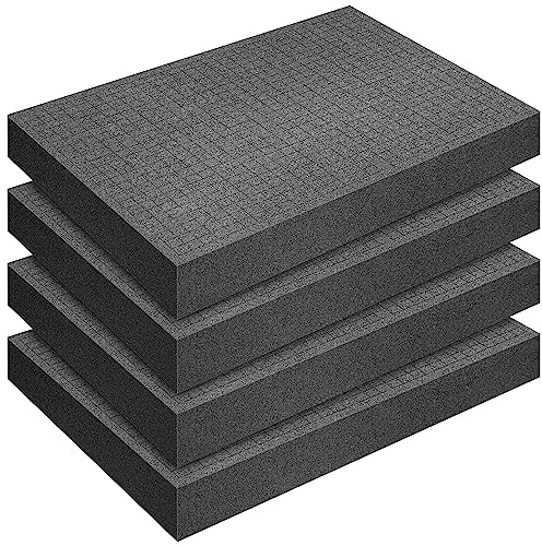 Mousse Prédécoupée Cube, 4PCS 400 x 300 x 50mm, Superfine Grille 10 mm Pour Mallette et Jeu de Figurines