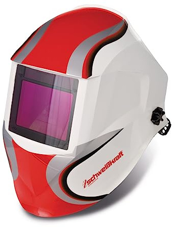 SCHWEISSKRAFT Automatik-Schweißschutzhelm VarioProtect XXL-W-2 TC rot (Schutzhelm zum Schweißen und Schleifen, mit großem Sichtfeld) 1654025-2