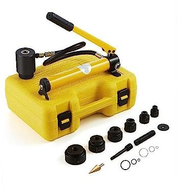 Kit de perforador hidráulico de 10 toneladas, 1/2 -2 con 6 Troqueles, Herramienta de reparación de abridor de Agujeros de Hoja de Acero al Carbono, Excavadora de Agujeros Ma