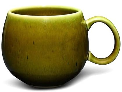 Teeladen Herzberg Maoci Tasse Jumbo 0,5 l Porcelaine Vert olive foncé avec dégradé de couleur