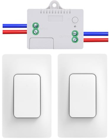 Cerhot Self Powered Wireless Light Switch Kit Remote Light Switches Wireless No Wiring No Battery Kinetic Light Switch Wireless Radio Wall Switches for Home Lighting