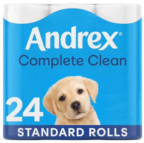 Andrex Complete Clean Toilet Roll 24 Rolls (Previously Andrex Classic Clean Toilet Tissue) Unbeatable Toilet Paper with Unique 3D Wave, FSC Certified