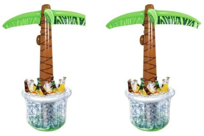 Aufblasbarer Kühler für Partys | Große Kapazität Kokosnussbaum-Design Aufblasbarer Eiskübel | Tragbarer Kühleimer, Tropische -Themenparty-Dekorationen für Pool, Hinterhof,