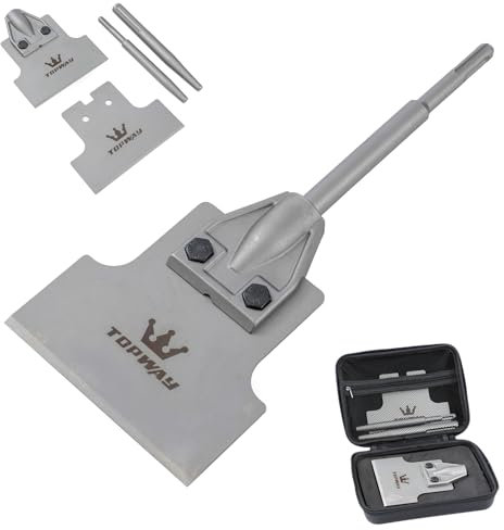 TOPWAY Satz SDS-Plus/Max Spachtelmeißel 4 Zoll + 5 Zoll Bodenschaber Fliesen Entfernung Meißel Spachtel, zum Entfernen von Fliesen, Bodenkleber, Teppichen 121118