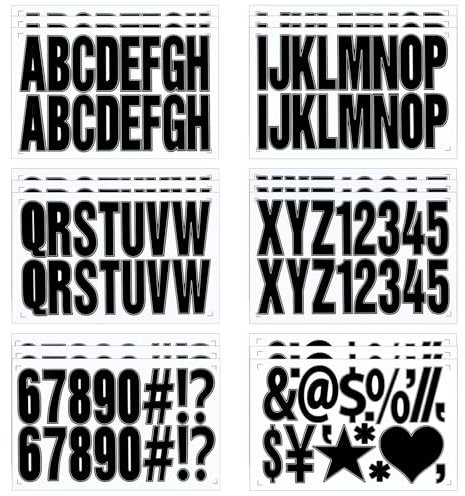 AOZUO 18 Blatt Selbstklebende Buchstaben Aufkleber, Groß Klebebuchstaben Nummern Wetterfest Buchstaben Sticker Klebebuchstaben Sticker Alphabet Aufkleber für Etiketten Schilder Fenster Tür Dekoration