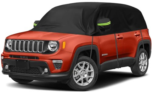 Copertura Impermeabile Compatibile con Jeep Renegade 2014-2024, Mezza Auto Telone Riflettenti, Protezione dal Vento e dalla Neve, Resistente ai raggi UV