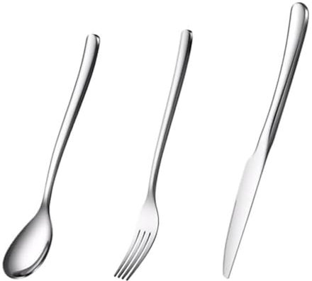 PZEOB Mixed Cutlery Sets Silverware Set Stainless Steel Knife Fork Spoon 3/4 Pcs Cutlery Set Reusable Dinnerware Set Mirror Polished Dinner Forks Easy to Clean