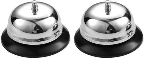 Hinapan Set De 2 Pièces Sonnette De Dîner De Service De Table, Sonnette D'appel À La Réception, Sonnette De Table en Acier Inoxydable, Sonnette De Service De Restaurant