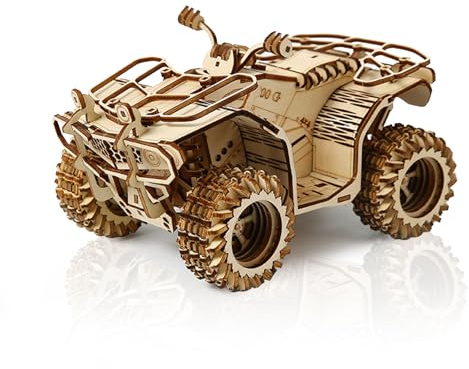 Hallisun 3D Puzzle de Madera para Adultos, Kit Modelo mecánico Coche Motocicleta Madera en 3D, Juguete cuatriciclo ATV Madera para armar uno Mismo, cumpleaños Navidad para Hacer uno Mismo, 417 Piezas