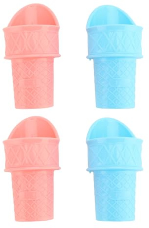 Ice Cream Cone Holder, Ice Cream Holder Ice Cream Scoop 4pcs Plastic Reusable Ice Cream Cone Scooper for Scooping Cream Yogurt