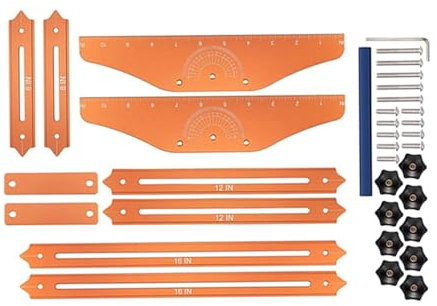 Stair Tread Template Tool, Aluminum Alloy Stair Tread Measuring Tool Jig, Stair Template Tool Gauge Versatile Kit with Toolbox for Accurate Measurement