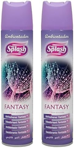 SPLASH | Spray Aromatizador | Ambientador Duradero, Refresca y Elimina Olores | Fragancia Fresca Fantasy | Agitar Antes de Usar | 300 ml (Paquete de 2)