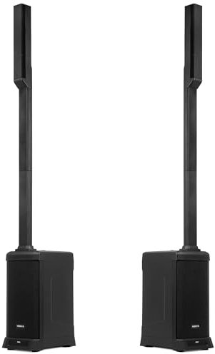 Vonyx VX820 PA Anlage Aktiv, 2er Set – 400W Line Array Säulenlautsprecher, 8 Zoll Subwoofer Aktiv, Bluetooth 5.0, DSP, 4-Kanal-Mixer, DJ Anlage Komplett Set, PA Lautsprecher, Breitbandlautsprecher