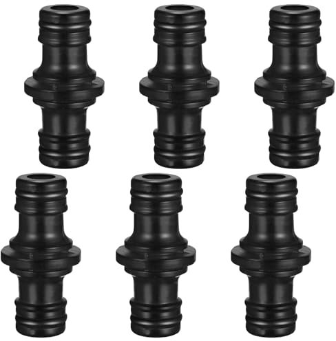 Raheem 6 Stück 1/2 Zoll Doppelstecker Gartenschlauch Verbindungen Schlauchkupplung Coupling Gardena Kupplung Doppelte Stecker-Schlauchanschluss-Verlängerung für Garten Haus Schlauch (Schwarz)