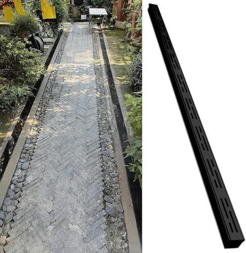 SAFWELAU Grabenablaufsystem Grabenablauf Edelstahl 304 Flache Ablaufrinne 35-100mm Breite – Rechteckiger Bodenablauf mit Strukturrost für Innen/Außen – Badezimmer & Terrasse(WxH-5x3cm/2x1.2in)