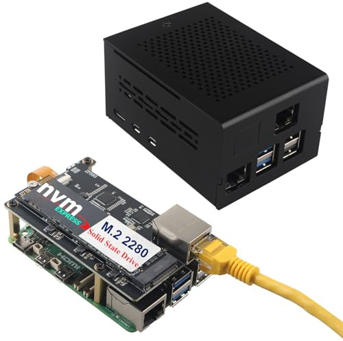 ZDE ZP593 PCIe to 2.5G Ethernet Port PCIe to M.2 Key M NVMe SSD HAT Expansion Board 2.5GB 2.5GBE with ZC506 Aluminum Case for Raspberry Pi 5 2GB 4GB 8GB 16GB