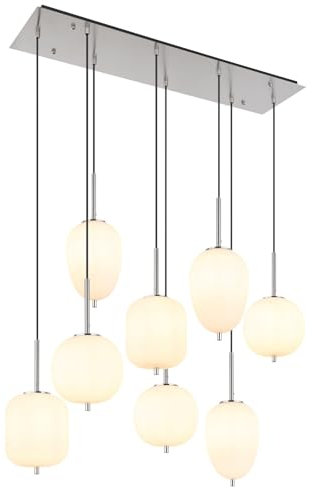 GLOBO Hängeleuchte Esszimmer Pendelleuchte Esstisch 8-flammig Wohnzimmer moderne Hängelampe Glas 15345-8NO