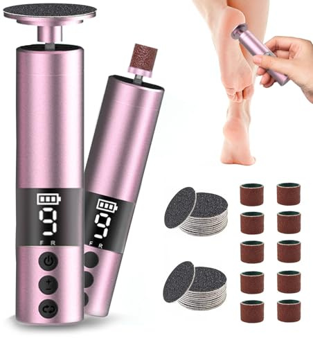 FIVAVA Pedicure Elettrico Professionale Piedi,Pedicure Elettrico con Display LCD, 9 Velocità Regolabile,Lima Piedi Rimuovi Calli Piedi,Pelle Morta (Oro Rosa)