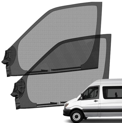WENINETIES 2Pack Magnetic Bug Screen for VW Transporter T5 T6, Front Door Bug Screens Car Side Window Sun Shade Mosquito Net Solar/UV Protection