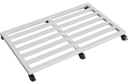 Robuster Pflanzenroller mit feststellbaren Rädern, vielseitiger Behälter für drinnen und draußen, für große Pflanzgefäße und Geräte, robuster Topfständer, 100 x 60 cm, Weiß