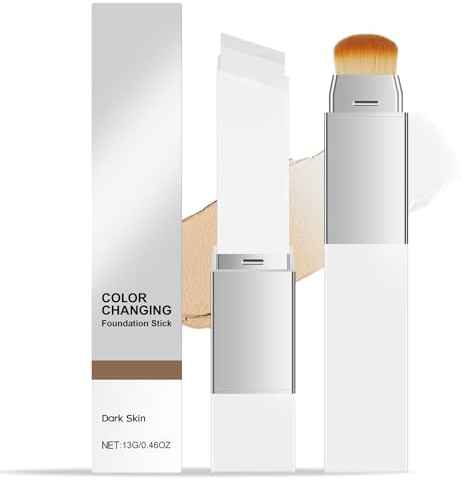 ALIIP Fond de teint en bâton Change de couleur - Fond de teint coréen en crème avec pinceau, Fondation pour le maquillage à couverture totale, améliore le teint, teint foncé