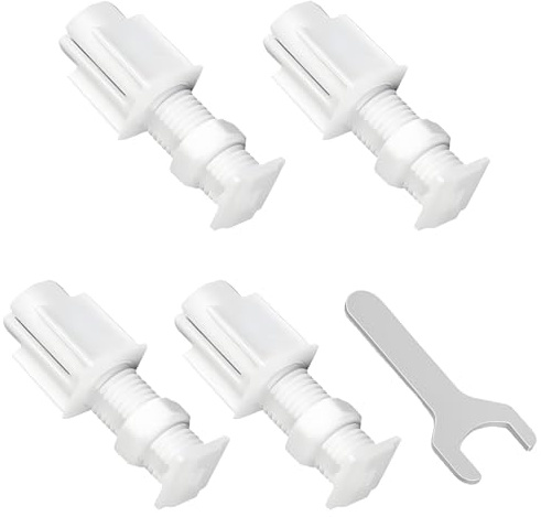 5 PCS No Drill Blind Fittings Set, Blinds Window Roller No Drilling White Twist Lock Brackets, Install No Screw Fittings with Wrench, for Kitchens Bedrooms and Offices