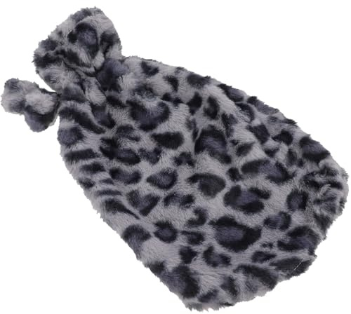 ifundom Copertura Morbida Riutilizzabile per Borsa Dell'acqua Calda Fodera Peluche Leopardata, Protezione Antiscottatura per Mani, Adatta per Uso Invernale e All'aperto, Accessorio