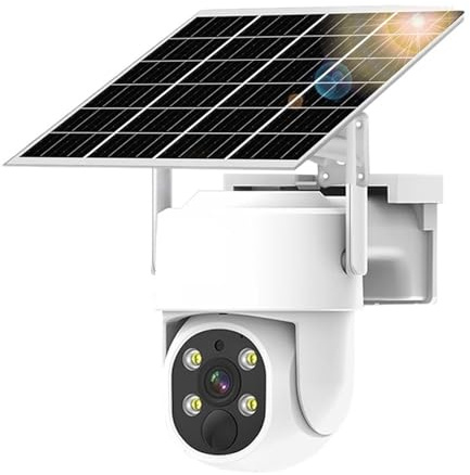 GUYSGNX Security Cameras, 5MP Solar Camera 10800mAh Battery PTZ Surveillance IP Cameras Wireless PIR Human Tracking CCTV HD Outdoor Waterproof for Outdoor Use(Cam NO TF Card)