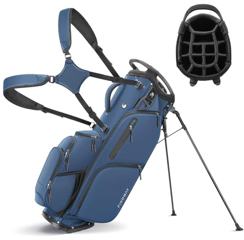 Findway 14 Way Golf Stand Bag [Upgrated Generous Space] Lightweight Golf Bag with Stand, Durable Golf Club Bag with Padded Dual Strap & Rain Cover for Men and Women