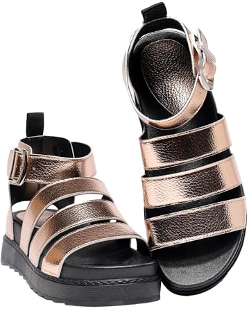 LUNATECH Women's Gladiator Sandals Platform Ladies Sandals Wide Fit Strappy Sandals Chunky Summer Sandals Vegan Leather Shoes