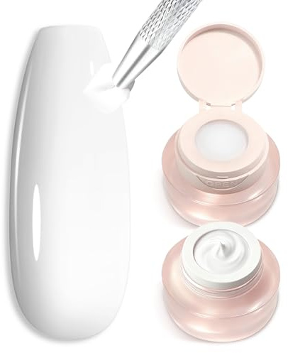 Shining She Ombre nagellack, 1 st vit ombre-gel att stämpla med för gradienteffekt för fransk manikyr med färggradient, lämplig att kombinera med färgade geler för att skapa, 2 g