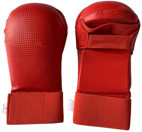 Guanti da karate Guanti da taekwondo in pelle premium per adulti e bambini da allenamento per sparring, sacco da boxe, Taekwondo e pratica, Rosso, S