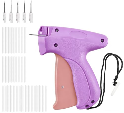 Clothing Labeling Gun, Stitchy Quick Clothing Fixer, Quick Clothing Fixer, with 5 Replacement Needles, 2000 Plastic Needles, for Quick Clothing Fixing (Purple)