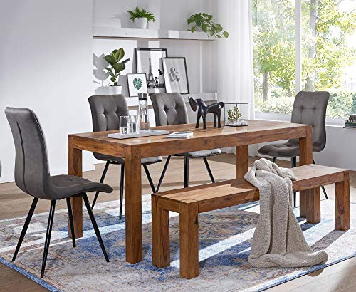 KADIMA Design Massivholz Esszimmer Sitzbank Wood Sitz Bank 160 x 35 cm Sheesham Holz