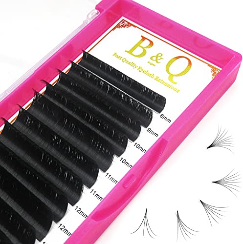 B&Qaugen Self-Fanning Wimpernverlängerung, .05 .07, Easy Fan Lashes for Volume Technique, C CC D DD Curl Volume Selbstfächernde Wimpern Extensions, 8–15 mm (8–15 mm Mix, D-0.07)