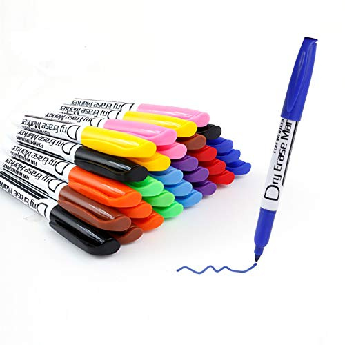 Volcanics Dry Erase Marker, geruchsarm, feine Whiteboard-Marker, dünne Box mit 125-10 Farben
