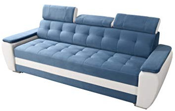 Robin Diana Sofa mit Schlaffunktion ohne Bettkasten 3 Verstellbare Kopfstützen Wohnzimmer-Sofa Schlafsofa Freistehende Couch Schlafcouch Wohnzimmermöbel