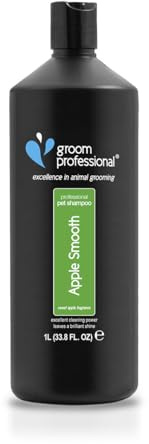 GROOM PROFESSIONAL Apple Smooth Hundeshampoo Sensitiv - Hundeshampoo Gegen Juckreiz - Tiefenreinigendes Shampoo für Hunde - Hinterlässt EIN Glänzendes & Sauberes Fell - Apfelduft, 1 Liter