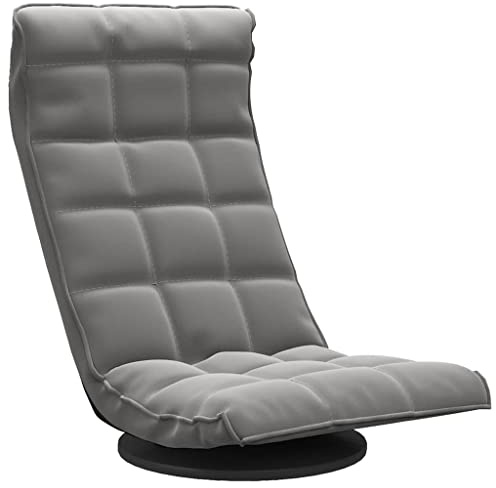 vidaXL Bodenstuhl Drehbar Klappbar Bodensessel Relaxsessel Relaxstuhl Sessel Fernsehsessel Loungesessel Polstersessel Wohnzimmer Dunkelgrau Samt