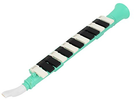 Ruilogod Kunststoff Melodica Mund Music Instrument 13 Tasten Note Grün Weiß Schwarz