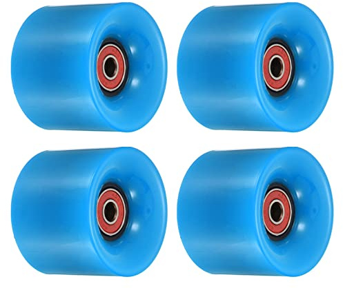 PATIKIL 60mm Longboard Wheels with Bearings ABEC-9, 4 Pack Street Wheels for Skateboards Cruiser Wheel Replacement 80A, Blue Red