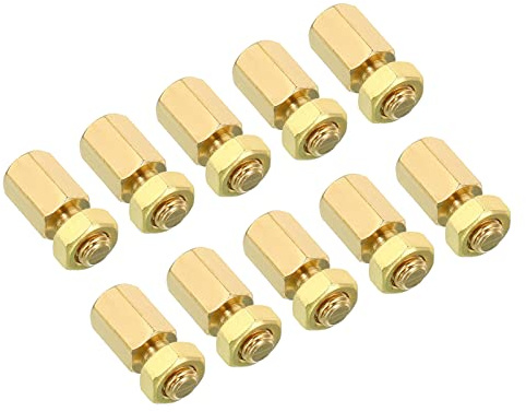 PATIKIL 10mm+6mm M5 Abstand schrauben, 20 Pack Messing Hex PCB Abstands muttern für Mutter bretter, Computer gehäuse, Leiterplatten, Elektronik, Goldton