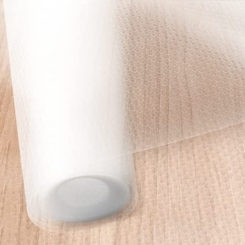 LONENESSL Drawer Liners, 60cm x 500cm, Clear, Non-Adhesive EVA, Waterproof, Oil-Proof, Anti-Slip, Washable, Reusable, Kitchen, Cabinet, Refrigerator, Shoe Rack, Bookshelf Liners
