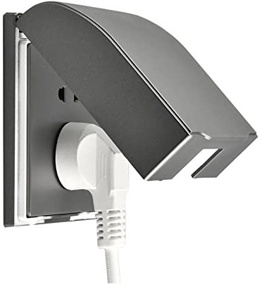 Interruttore a parete, presa impermeabile, interruttore maschio scatola impermeabile, evitare che l'acqua nella presa di corrente (grigio)