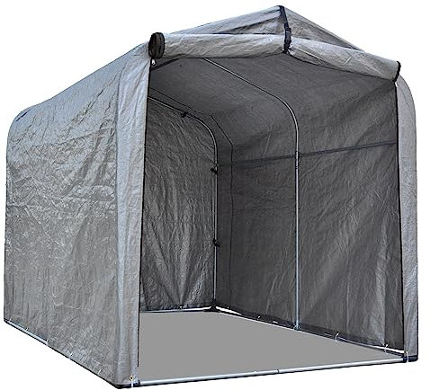 Kapler Fahrradgarage Outdoor Lagerzelt: 220x157x165cm Stahlrahmen PE-Plane wetterfest Winterfest abschließbar für E-Bike Motorrad Gartenhaus für 3 Fahrräder