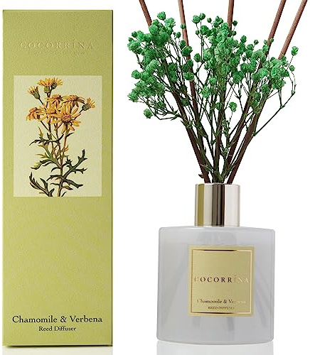 Cocorrína 200 ml stavspridare med torkade blommor/Verbena-kamomill/luftfräschare, luftfräschare stavar/doftspridare/för badrum och hyllor dekoration