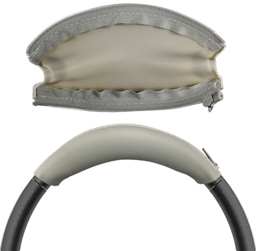 Adhiper Silicone Sweat Headband Cover for Sony WH-1000XM4, WH-CH720N, WH-XB910N, ULT WEAR, Washable Zipped Dustproof Headband Cover Protector for Soundcore Space Q45, Life Q30 & Q20 (Off White)