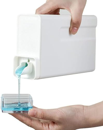 VVGAOGES Waschmittelspender, Wiederverwendbar Leere Flaschen, 1000 ml/34 oz Waschmittelbehälter für Flüssigwaschmittel und Weichspüler, Waschraum-Organizer (White)