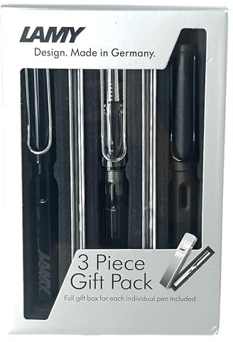 Lamy safari Füllfederhalter und Tintenroller 3-teiliges Geschenkset - Anthrazit, Schwarz, Vista
