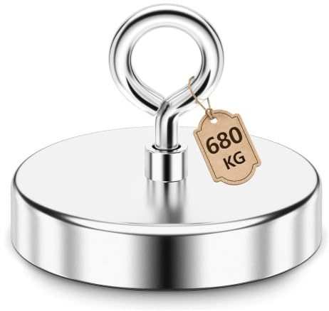 FINDMAG Neodym Magnete Extra Stark 120mm, 726kg Zugkraft Magnet mit Öse | Magnet extra stark mit Öse für Garage, Werkstatt, Lager, Fluss, See und Rasen, starke Magnete zur Bergung von Metallteilen